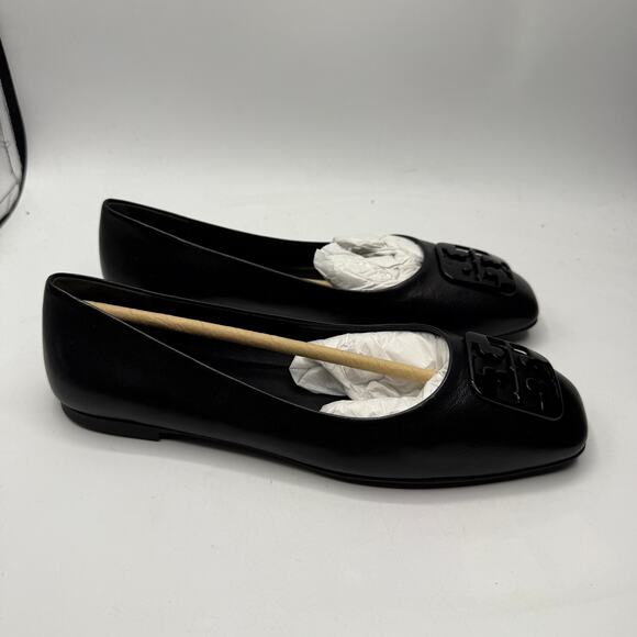 Tory Burch Calf Leather Georgia Ballet Flat Paris Goat Perfect Black Size 7 New - Picture 3 of 7
